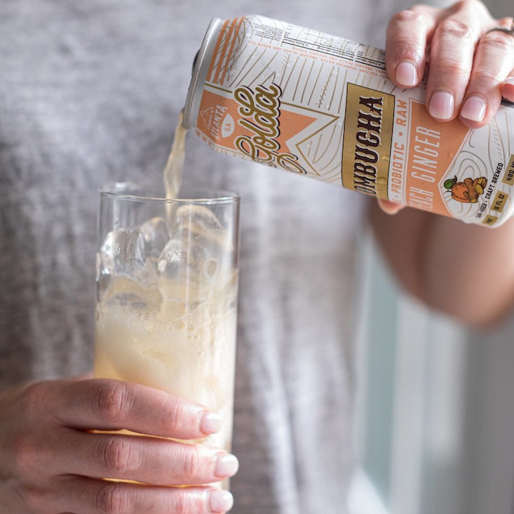 Picture of peach ginger kombucha